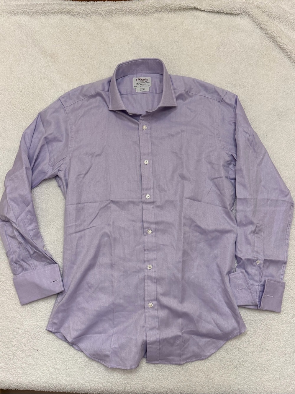 T.M.Lewin Men's Light Purple Dress Shirt - Spread Collar